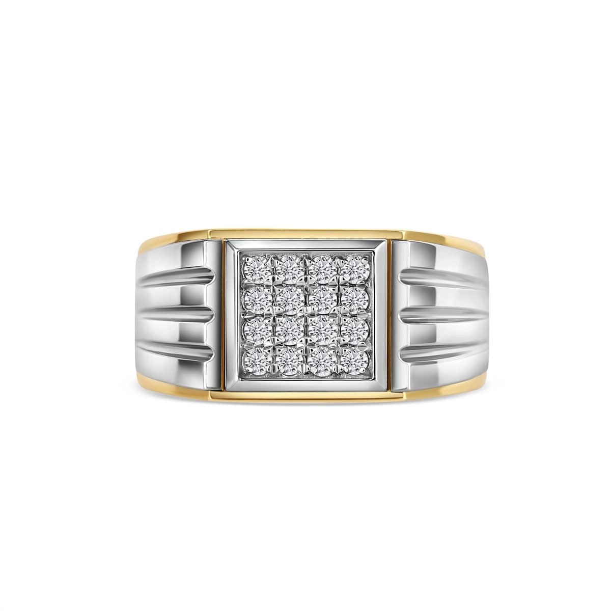 Mens Bands Rings in Mixed Metals containing Diamond 439701