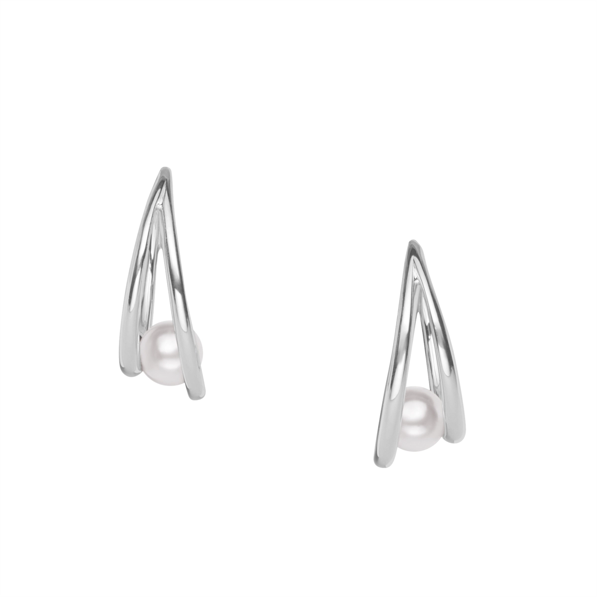 Mikimoto Earrings in White Gold containing Pearl MEQ10125AXXW
