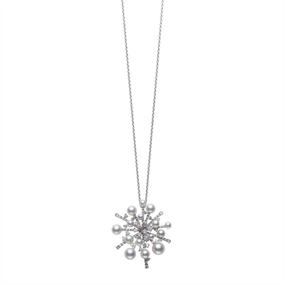 csv_image Mikimoto Necklace in White Gold containing Multi-gemstone, Diamond, Pearl MPQ10045ADXW
