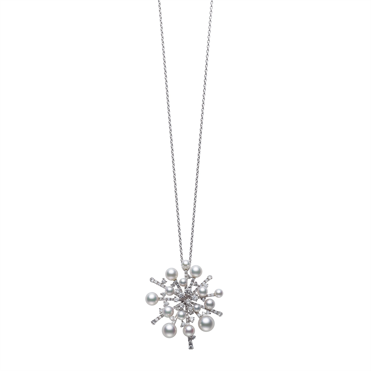 Mikimoto Necklaces in White Gold containing Multi-gemstone, Diamond, Pearl MPQ10045ADXW
