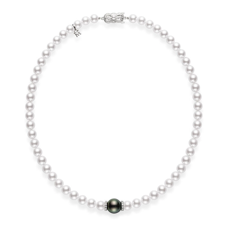 Mikimoto Necklaces in White Gold containing Multi-gemstone, Diamond, Pearl MZP10269ZDXW