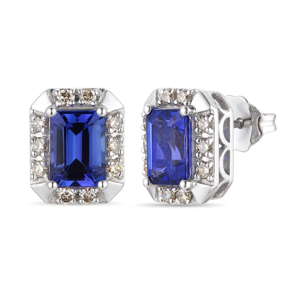 Le Vian Earrings in White Gold containing Tanzanite, Multi-gemstone, Diamond TSJS10