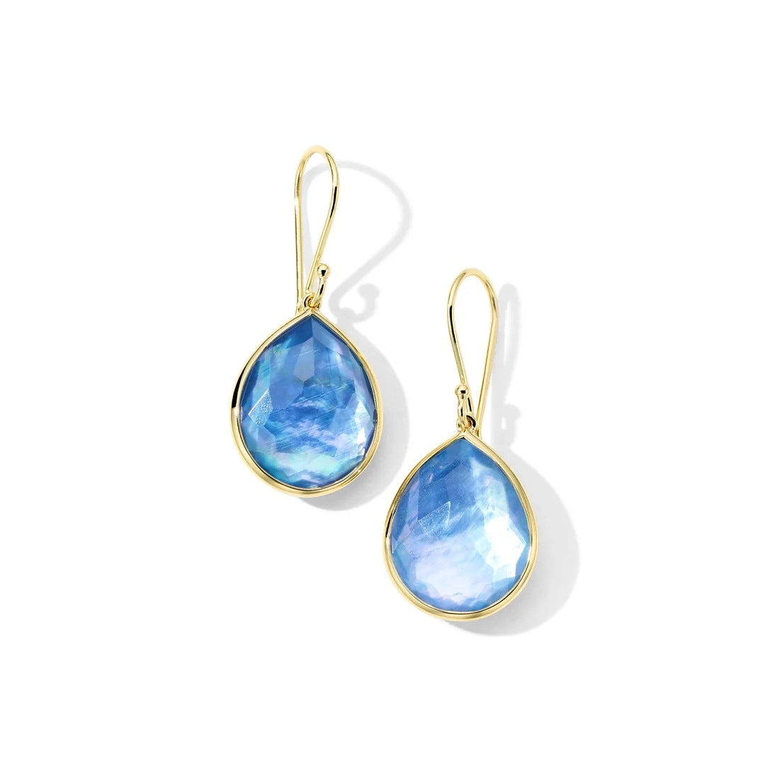 Ippolita Earrings in Yellow Gold containing Mother of pearl, Lapis, Quartz, Multi-gemstone GE350TFCQMOPLP-B