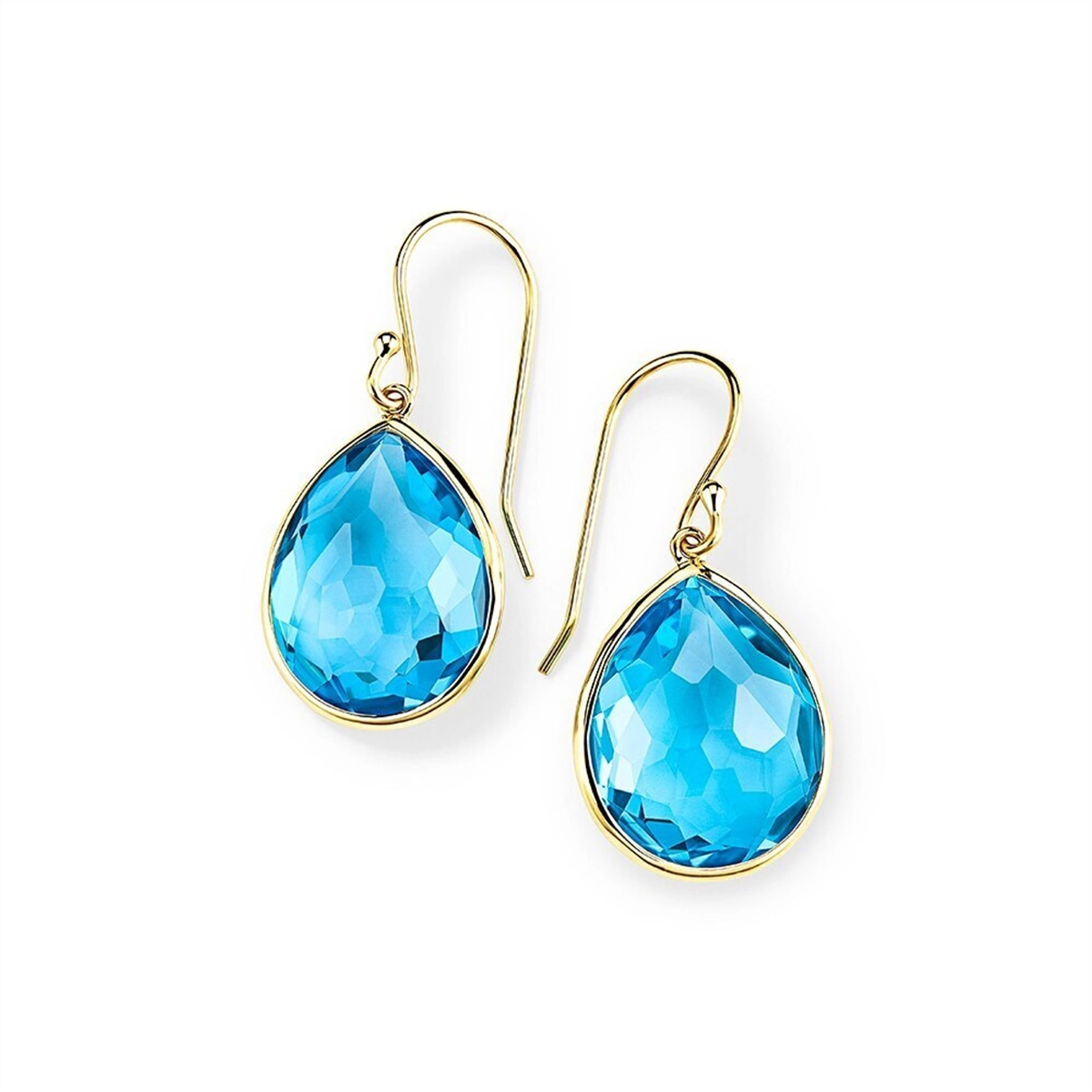 Ippolita Earrings in Yellow Gold containing Blue topaz  GE350-SBTB