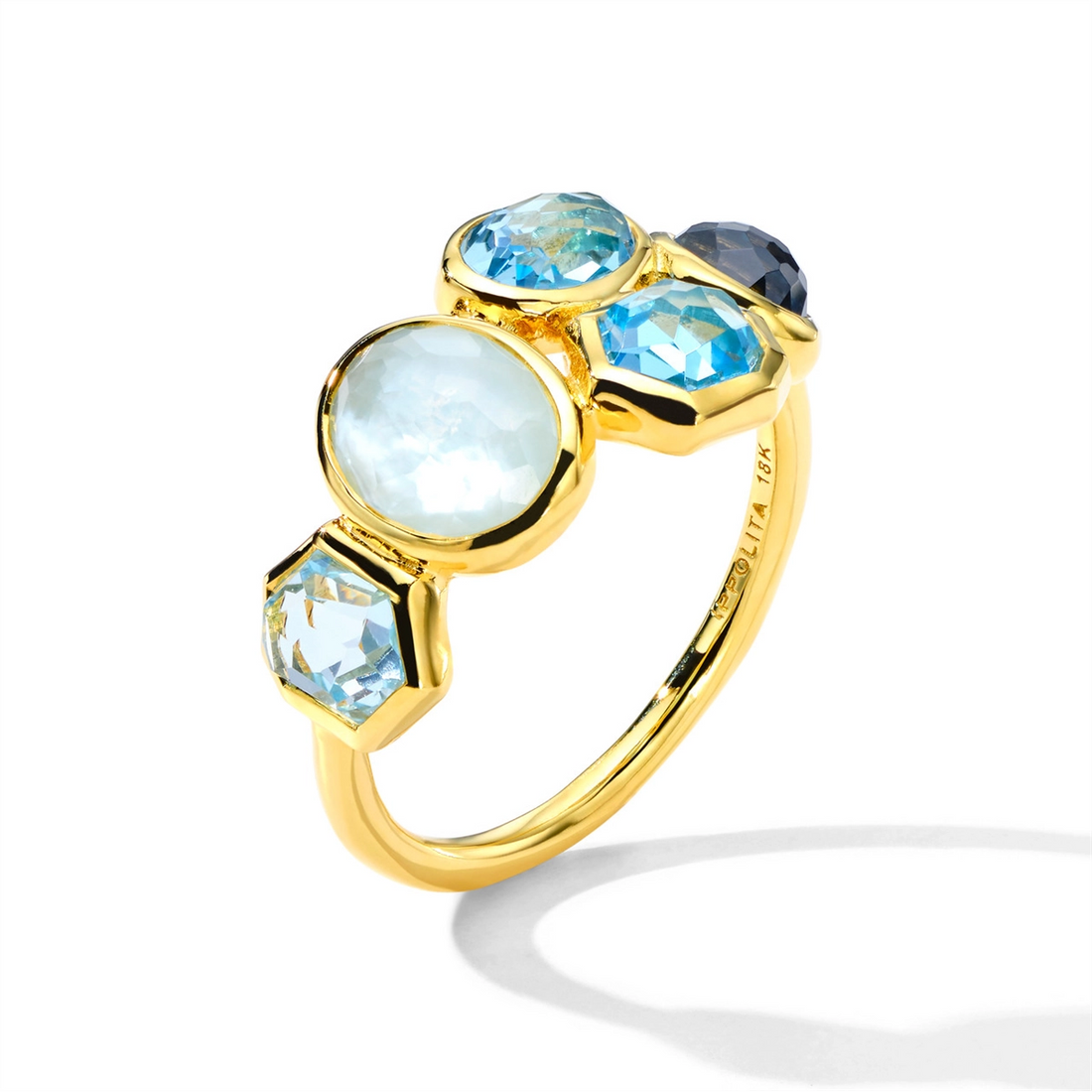 Ippolita Rings in Yellow Gold containing Blue topaz , London blue topaz, Quartz, Other, Multi-gemstone GR986MARE