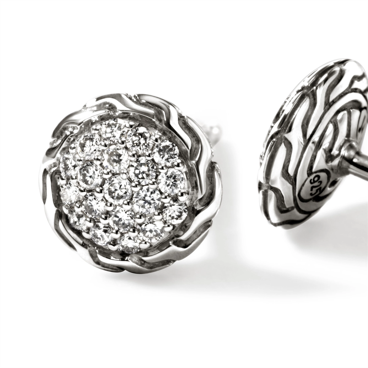 John Hardy Earrings in Silver containing Diamond EBP987022DI