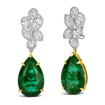 Le Vian Earrings in Platinum/Palladium containing Multi-gemstone, Diamond, Emerald MLAA300