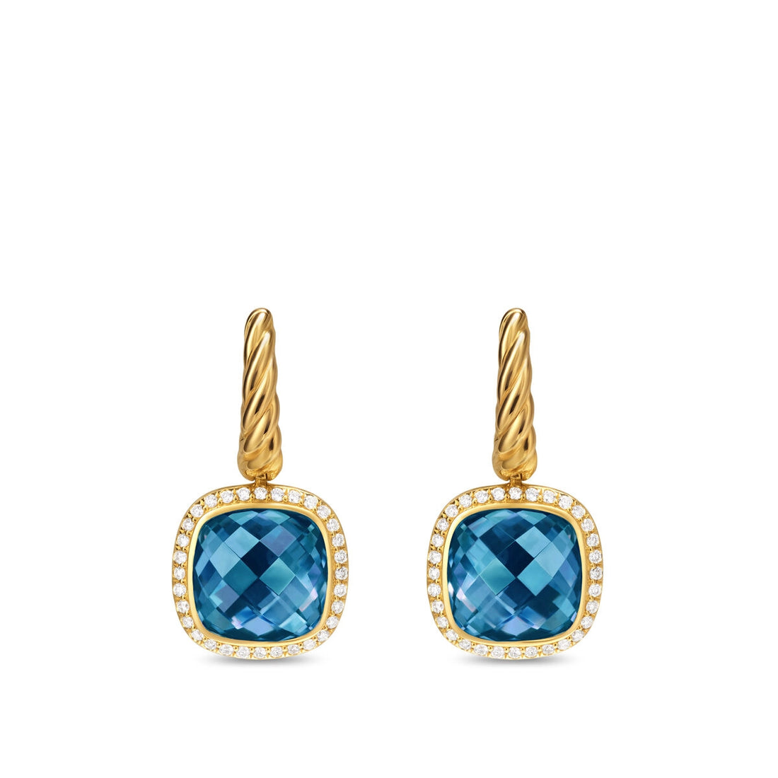 David Yurman Earrings in Yellow Gold containing Blue topaz , Multi-gemstone, Diamond E18386D88AIBDI