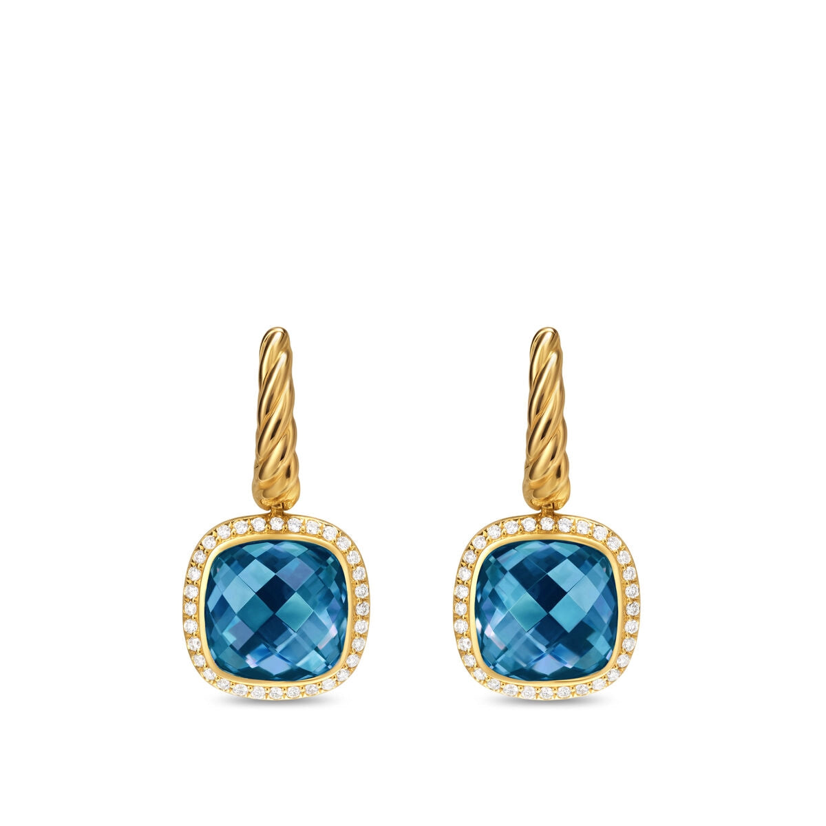 David Yurman Earrings in Yellow Gold containing Blue topaz , Multi-gemstone, Diamond E18386D88AIBDI