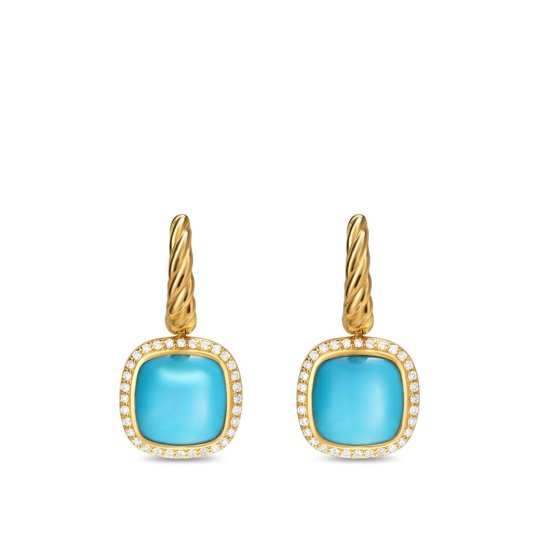 David Yurman Earrings in Yellow Gold containing Multi-gemstone, Diamond, Turquoise E18386D88DTQDI