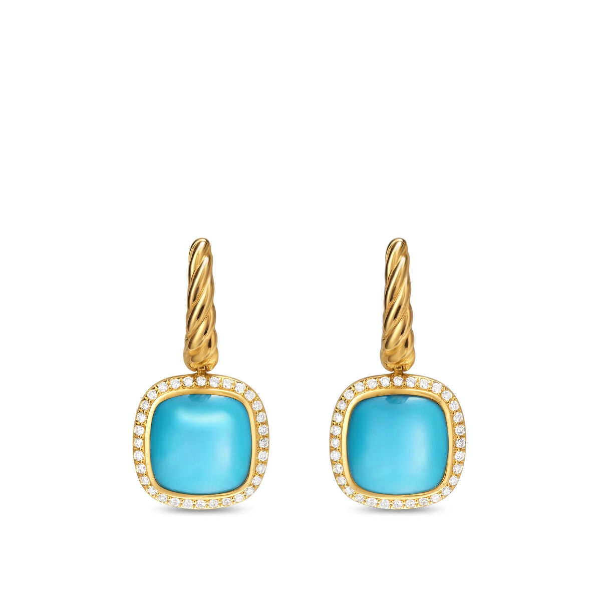 David Yurman Earrings in Yellow Gold containing Multi-gemstone, Diamond, Turquoise E18386D88DTQDI
