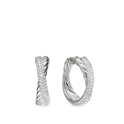 David Yurman Earrings in Silver containing Diamond E18404DSSADI