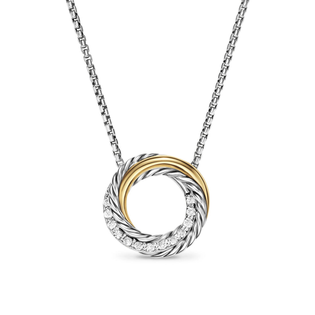 David Yurman Necklaces in Mixed Metals containing Diamond N16090DS8ADI17