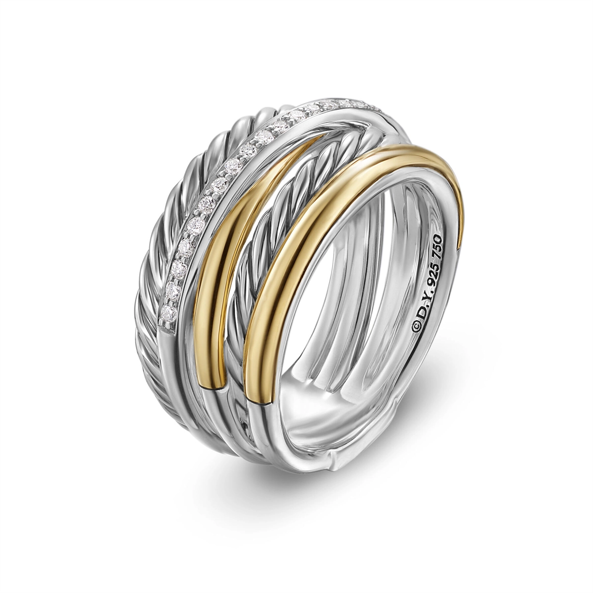 David Yurman Rings in Mixed Metals containing Diamond R18339DS8ADI7