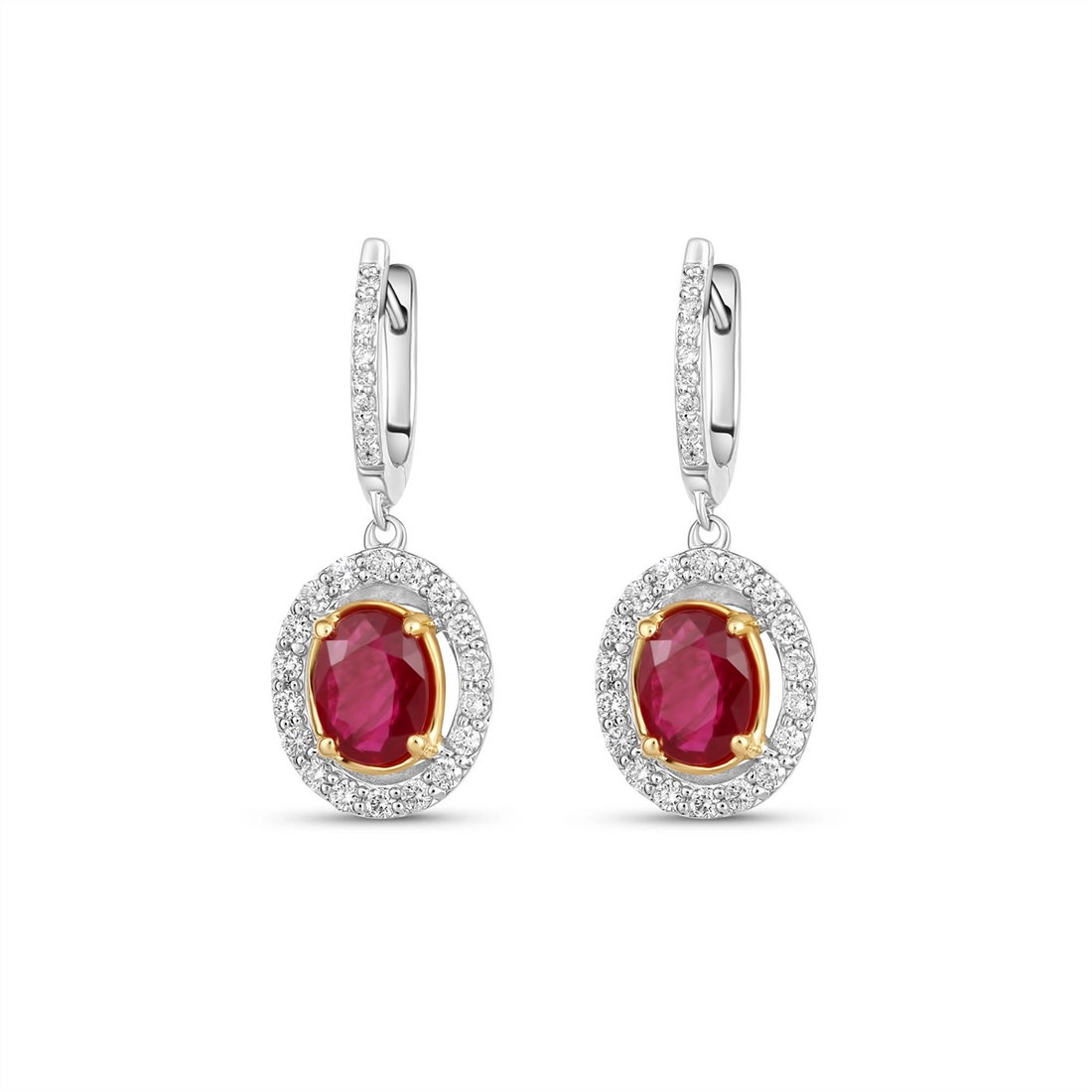 Earrings Earrings in Mixed Metals containing Multi-gemstone, Diamond, Ruby 440541