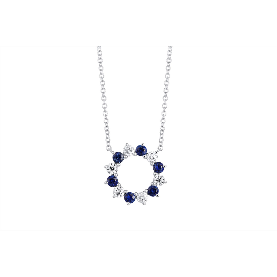 Necklaces Necklaces in White Gold containing Multi-gemstone, Diamond, Sapphire 440604