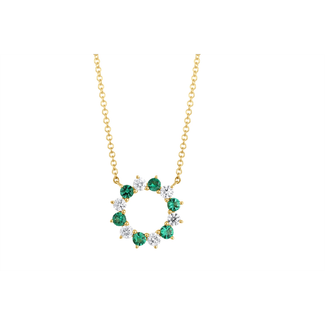 Necklaces Necklaces in Yellow Gold containing Multi-gemstone, Diamond, Emerald 440605