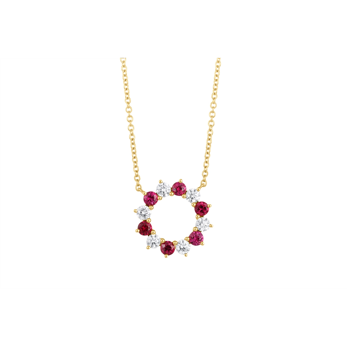 Necklaces Necklaces in Yellow Gold containing Multi-gemstone, Diamond, Ruby 440606