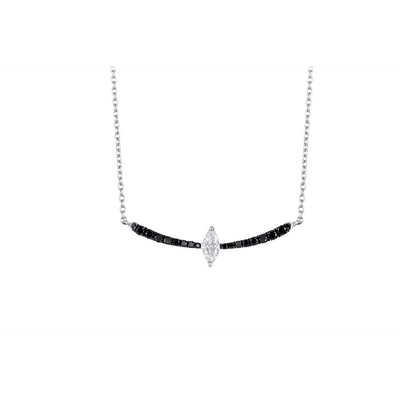 Frederic Sage Necklaces in White Gold containing Black diamond, Multi-gemstone, Diamond P3734KW-4-W