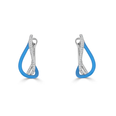 Frederic Sage Earrings in White Gold containing Other, Multi-gemstone, Diamond E2463-E4-TQW