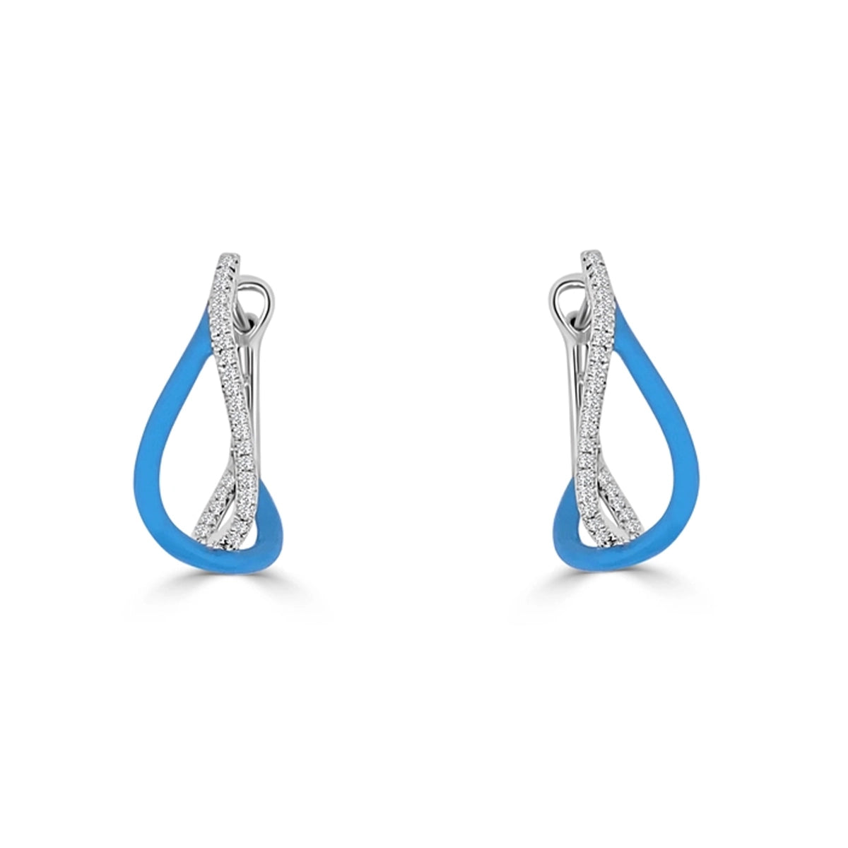 Frederic Sage Earrings in White Gold containing Other, Multi-gemstone, Diamond E2463-E4-TQW