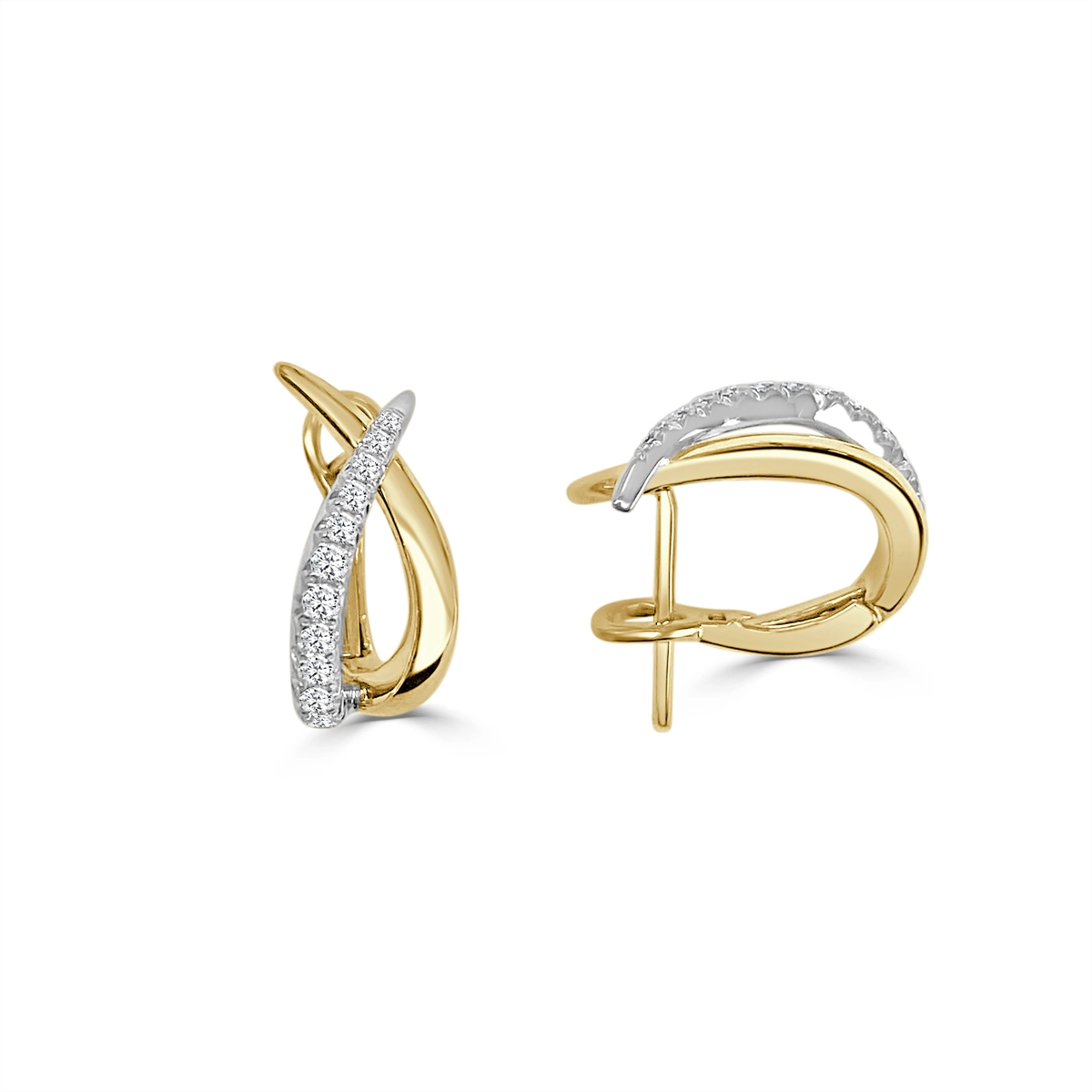 Frederic Sage Earrings in Mixed Metals containing Diamond E2493-4-YW
