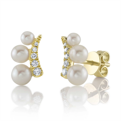 csv_image Earrings Earring in Yellow Gold containing Multi-gemstone, Diamond, Pearl 440790