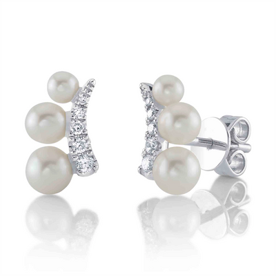 csv_image Earrings Earring in White Gold containing Multi-gemstone, Diamond, Pearl 440792