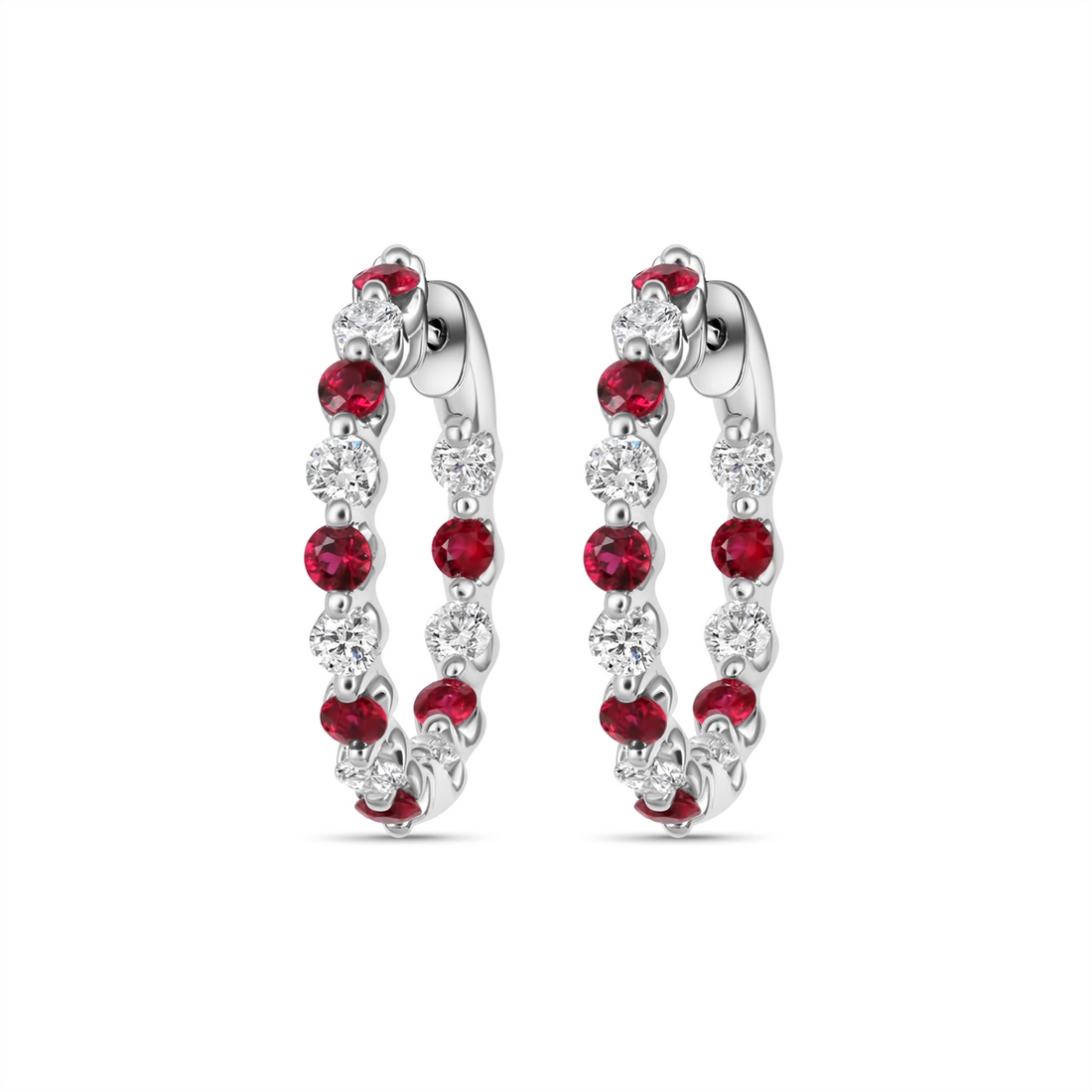 Earrings Earrings in White Gold containing Multi-gemstone, Diamond, Ruby 440966