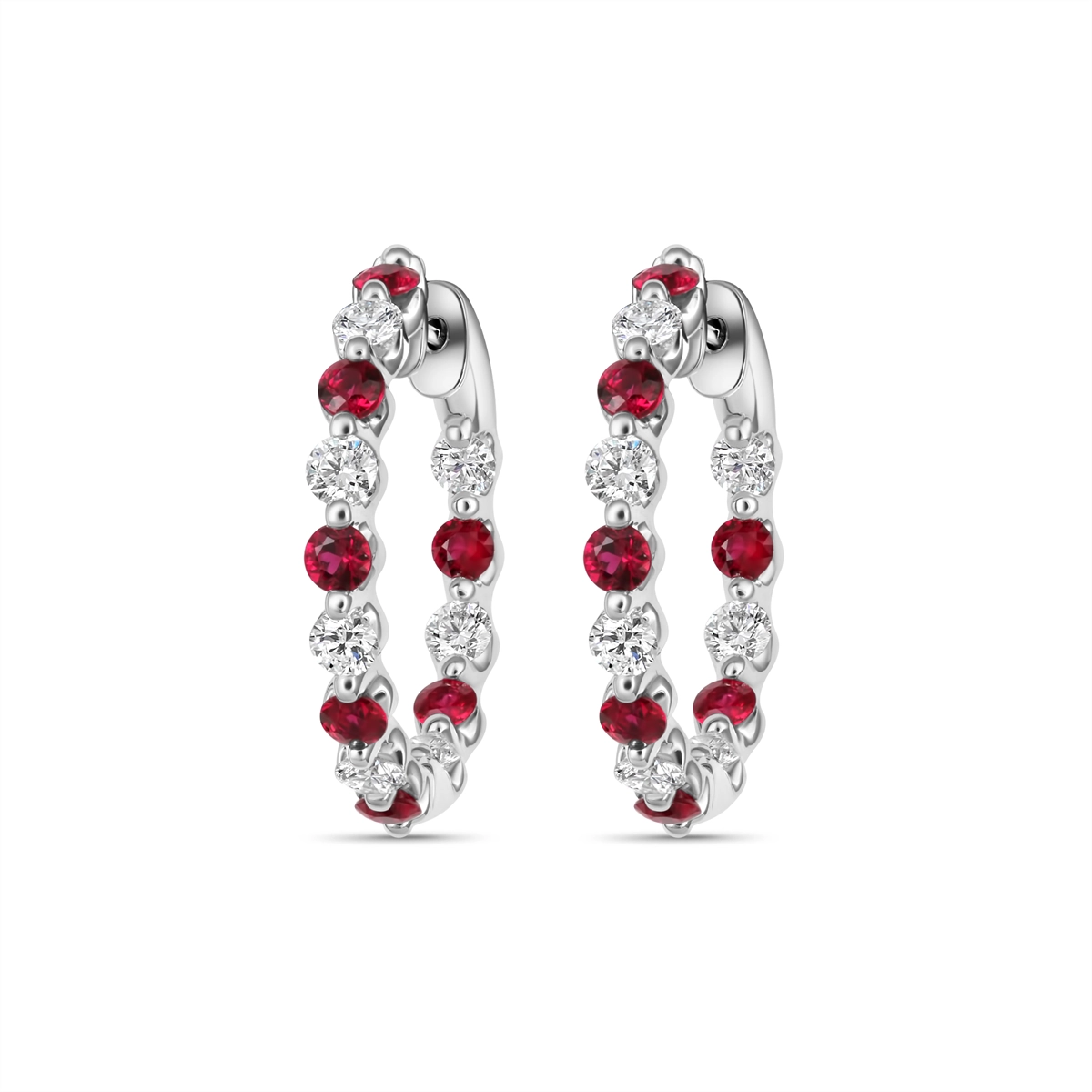 Earrings Earrings in White Gold containing Multi-gemstone, Diamond, Ruby 440966