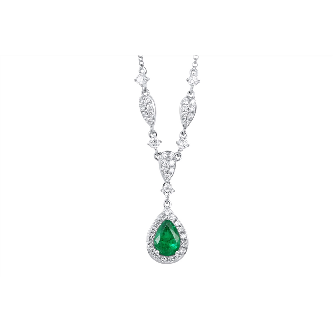 Necklaces Necklaces in White Gold containing Multi-gemstone, Diamond, Emerald 440977