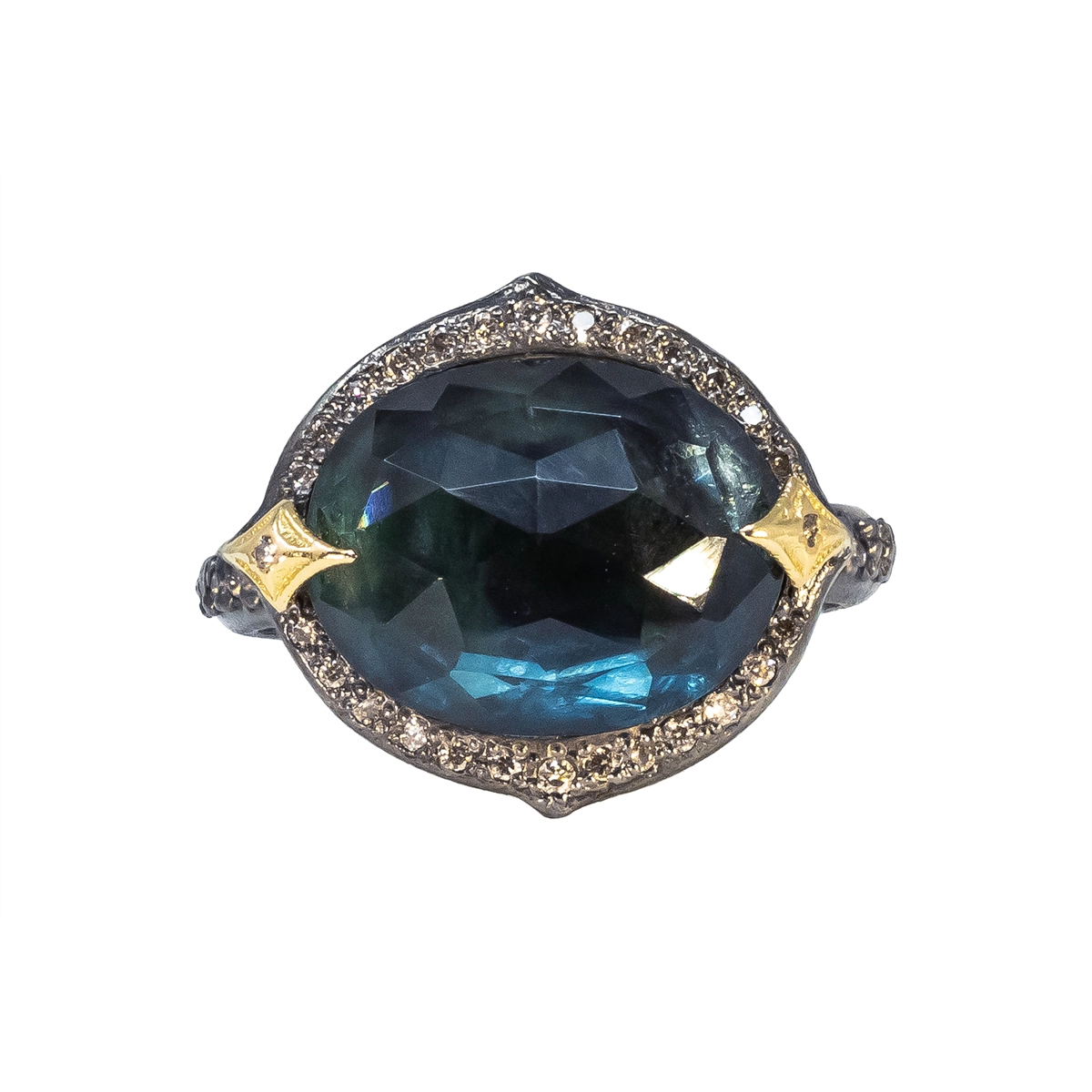 Armenta Rings in Mixed Metals containing London blue topaz, Multi-gemstone, Diamond 21760