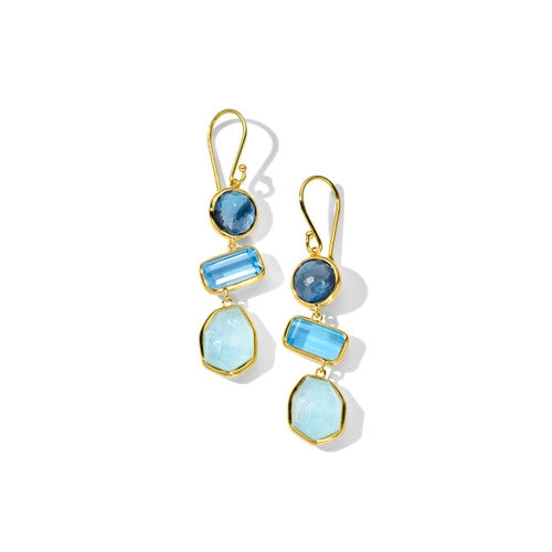 Ippolita Earrings in Yellow Gold containing Blue topaz , London blue topaz, Quartz, Other, Multi-gemstone GE2641MARE