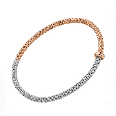 FOPE 18K Yellow Gold Eka Tiny Collection Diamond Necklace