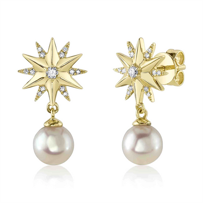 csv_image Earrings Earring in Yellow Gold containing Multi-gemstone, Diamond, Pearl 441213