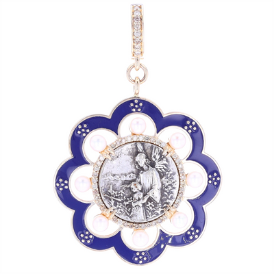 csv_image Cynthia Ann Pendant in Yellow Gold containing Other, Multi-gemstone, Diamond, Pearl ECL3696