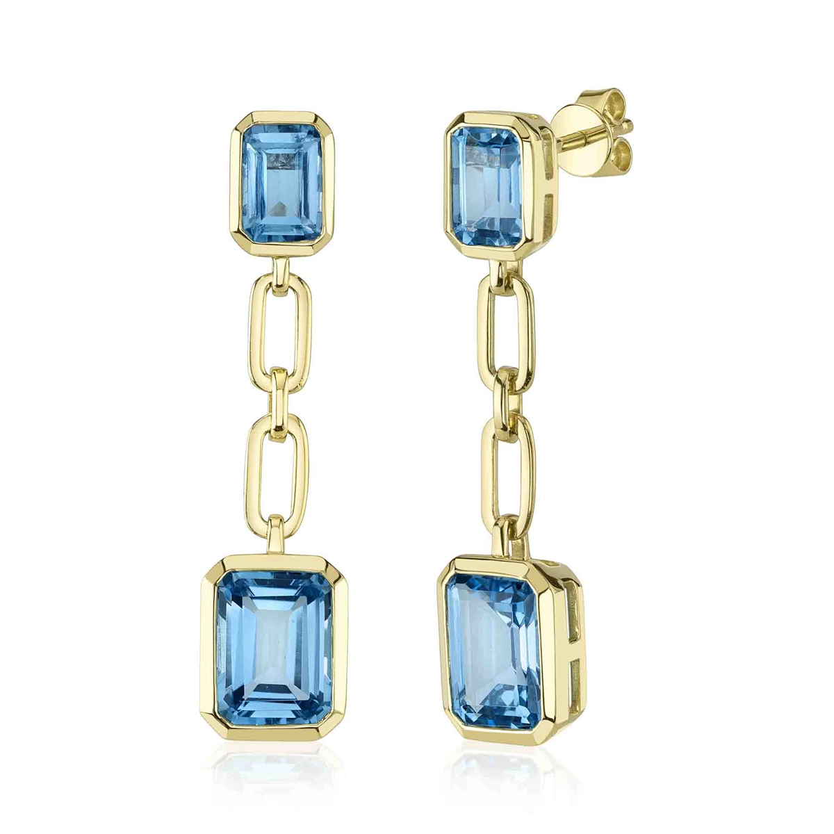 Earrings Earrings in Yellow Gold containing Blue topaz  441365