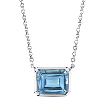 Necklaces Necklaces in White Gold containing Blue topaz  441374