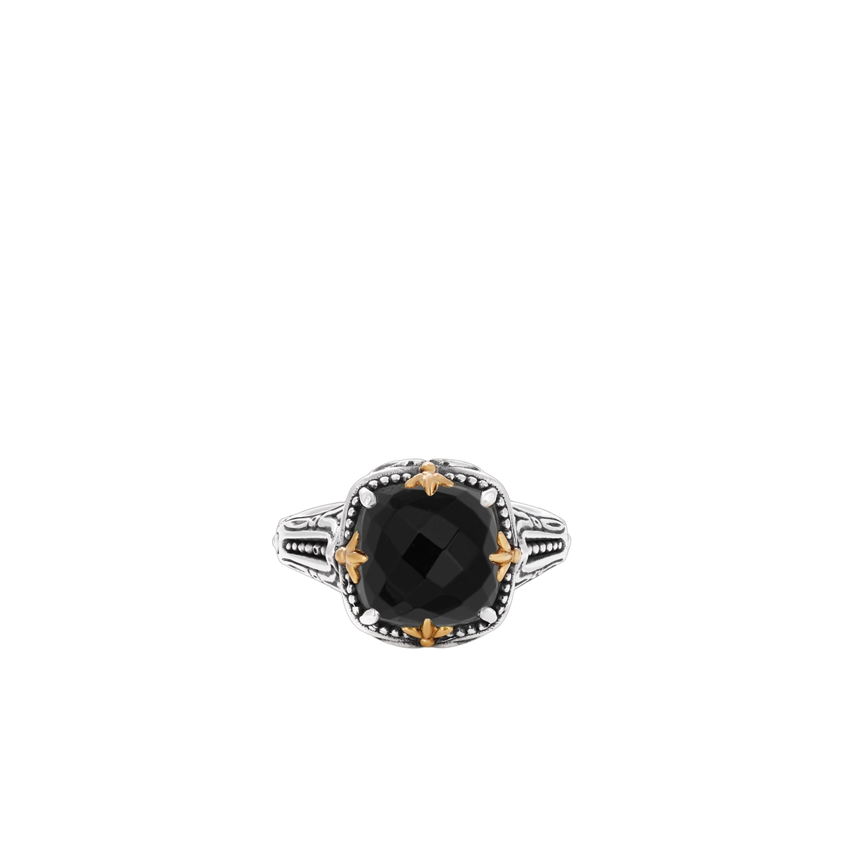 Konstantino Rings in Mixed Metals containing Black onyx DKJ1005-120-S7