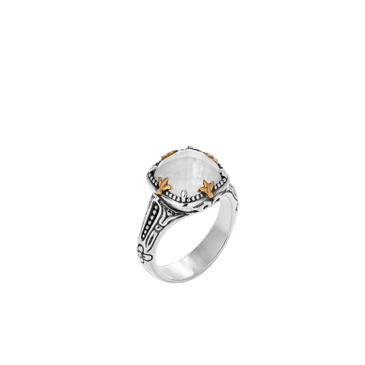 Konstantino Rings in Mixed Metals containing Mother of pearl, Quartz, Multi-gemstone DKJ1005-464-S7