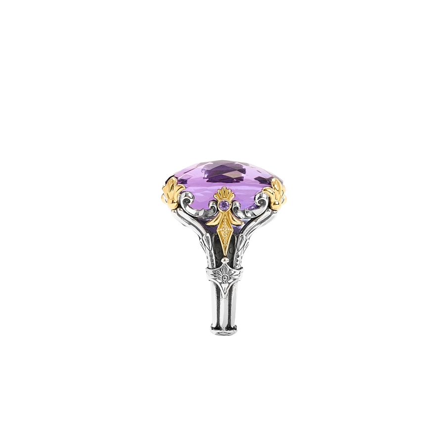 Konstantino Rings in Mixed Metals containing Amethyst DMK2123-101-S7