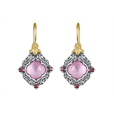 Konstantino Earrings in Mixed Metals containing Mother of pearl, Other, Multi-gemstone, Corundum SKMK3038-674