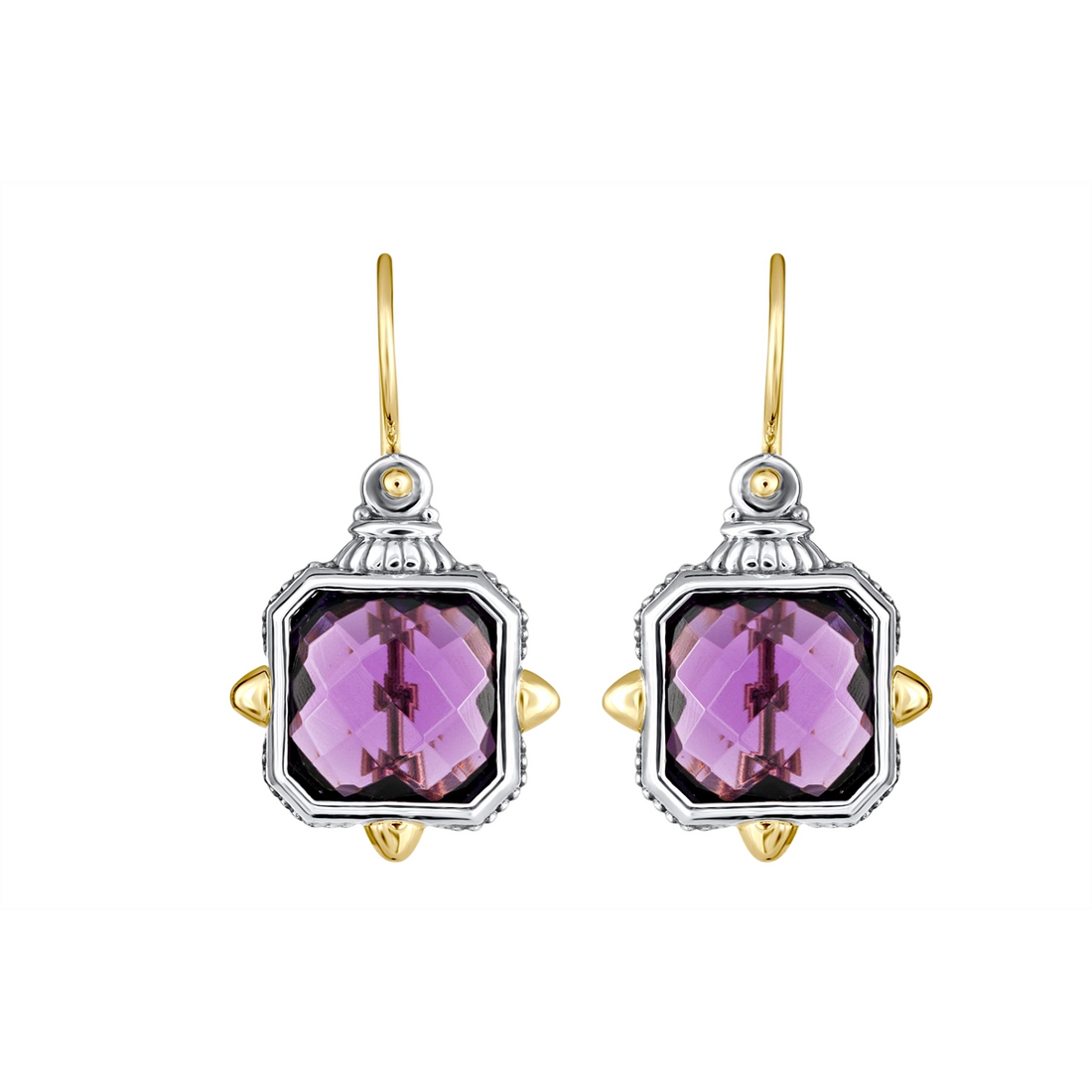 Konstantino Earrings in Mixed Metals containing Amethyst SKMK3214-671