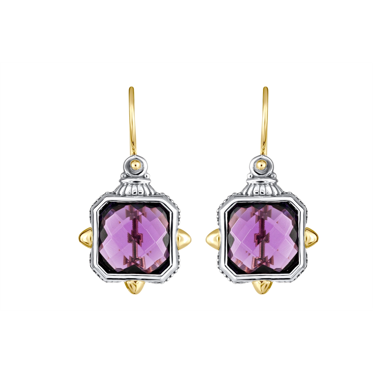 Konstantino Earrings in Mixed Metals containing Amethyst SKMK3214-671