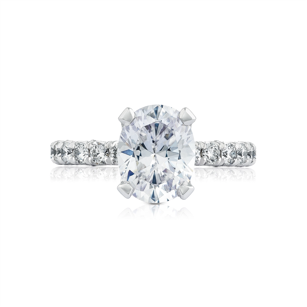 Tacori Engagement Rings in White Gold containing Diamond HT 2545 OV 9.5X7 W