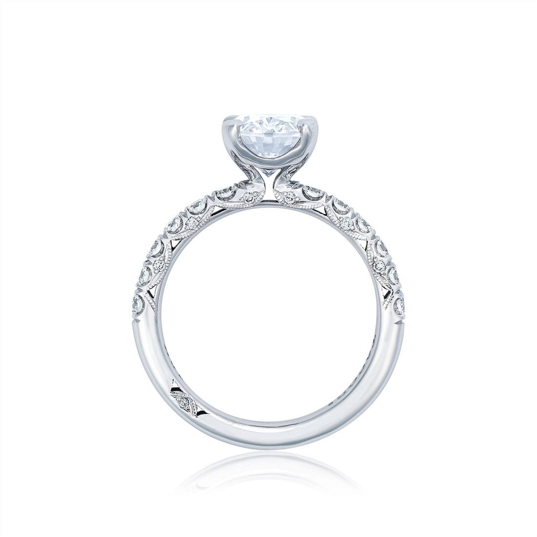 Tacori Engagement Rings in White Gold containing Diamond HT 2545 OV 9.5X7 W
