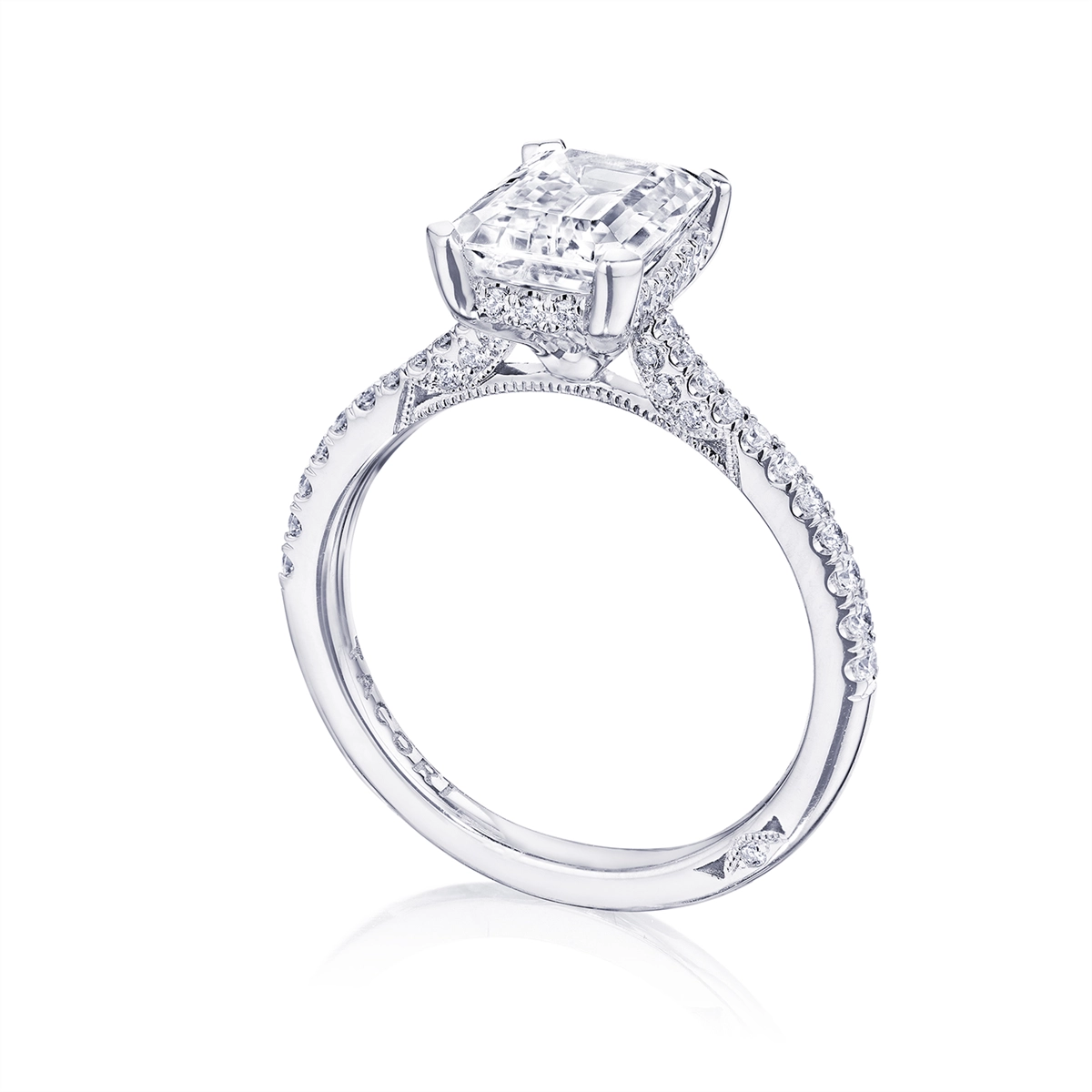 Tacori Engagement Rings in White Gold containing Diamond 2671 EC 8.5X6 W