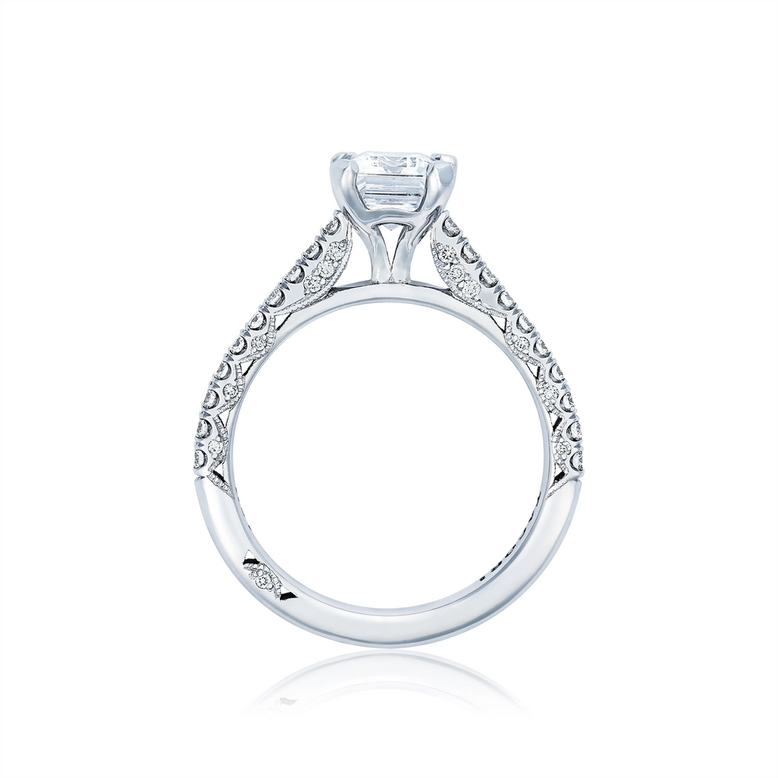 Tacori Engagement Rings in White Gold containing Diamond HT 2546 EC 8.5X6 W