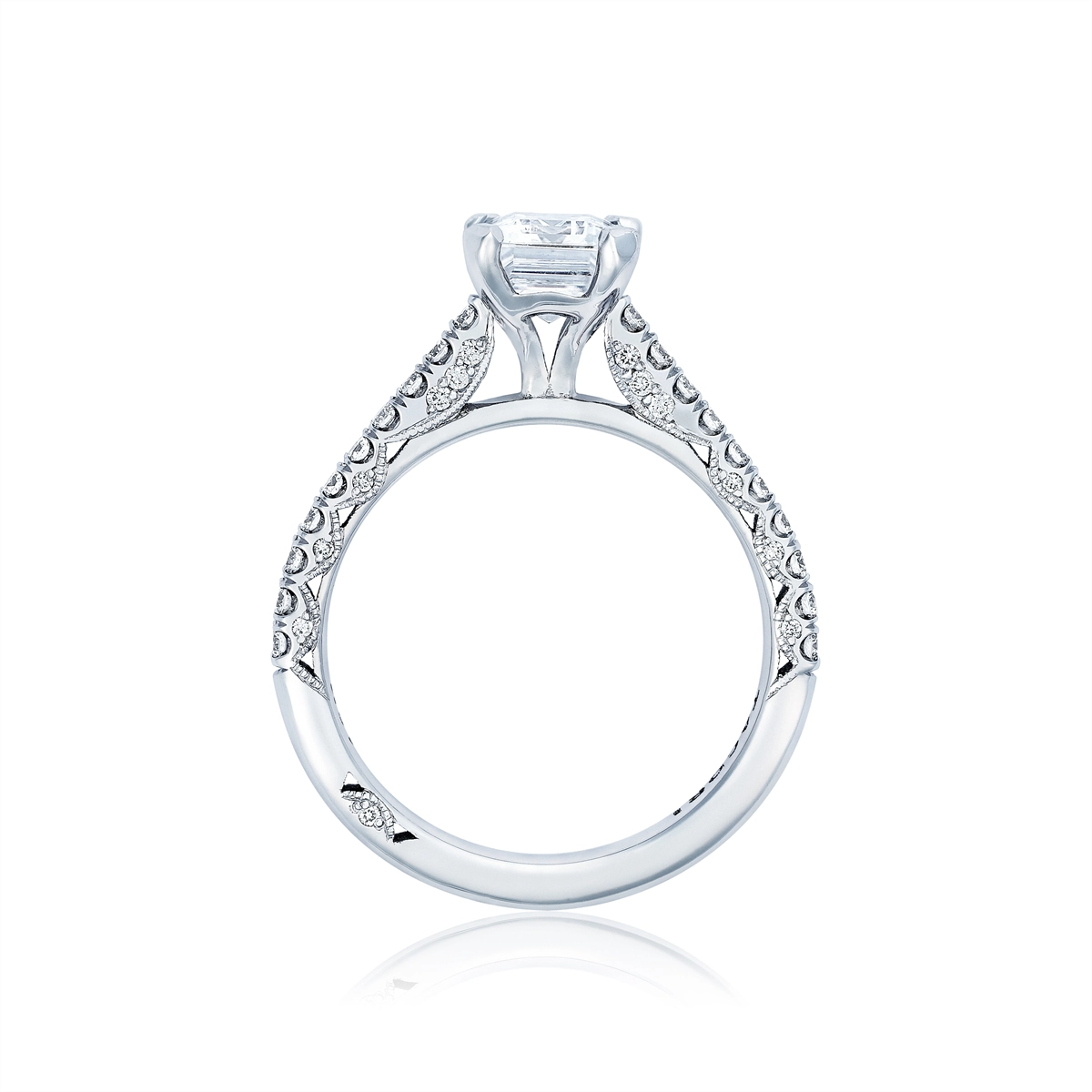 Tacori Engagement Rings in White Gold containing Diamond HT 2546 EC 8.5X6 W