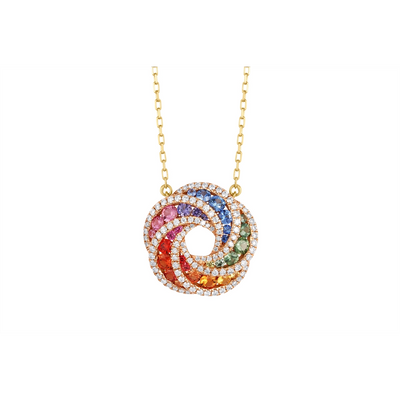 Frederic Sage Necklaces in Mixed Metals containing Other, Multi-gemstone, Diamond, Sapphire NLA-MSD653-PYC